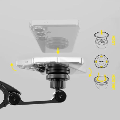 Soporte Moto Smartphone SBS TEURRIDEMOUNTFRONT Lock Pro Fijación al manillar + sistema Lock Pro Negro - foto 3