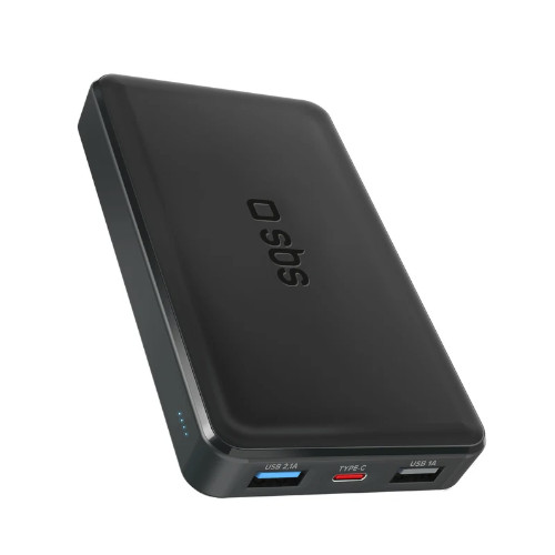 Power Bank Carga Rápida 10000 mAh 2 USB-A + USB-C SBS TTBB10000FASTK Negro