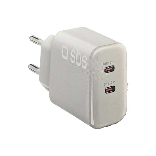 Cargador de Pared Power Delivery 20 W 2 USB-C SBS TETRPD20CCW Blanco