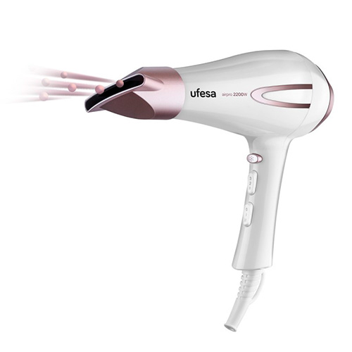 Secador 2200w Ufesa Airpro SC8400 Motor AC Rosa Perla - foto 2