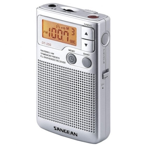 Radio Multifunción Portátil 70mW Sangean DT250S Plata