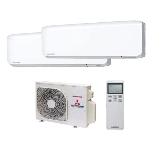 Aire Split 2x1 1720 Frigorías + 3010 Frigorías Mitshubishi DXK07-12Z7W Wifi Blanco A+++ / A+++
