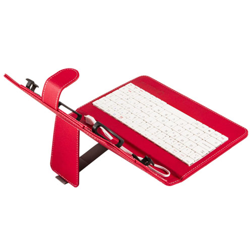 Funda 7"-8" silver HT con teclado (cable) rojo/blanco - foto 2