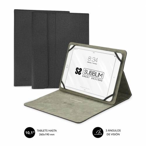 SUBBLIM Funda Tablet Universal Clever Stand Tablet Case Negro 11" Cierre Magnético