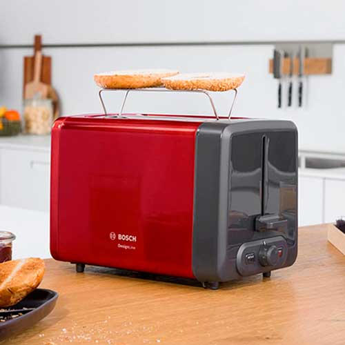 Tostador 2 Ranuras 970w Bosch TAT4P424 2R Rojo - foto 3