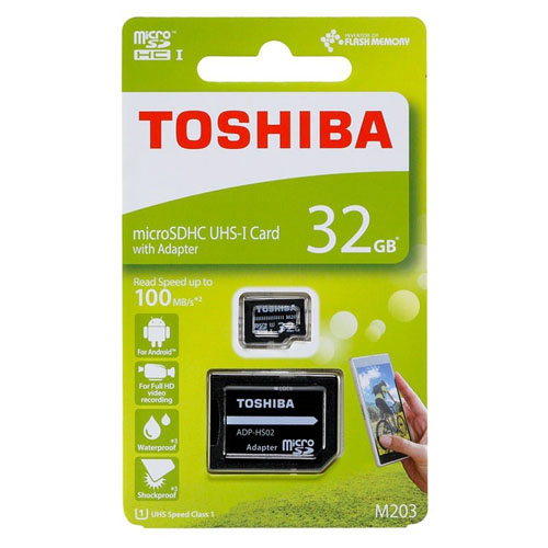 Tarjeta de memoria TOSHIBA 32GB micro SD + adaptador