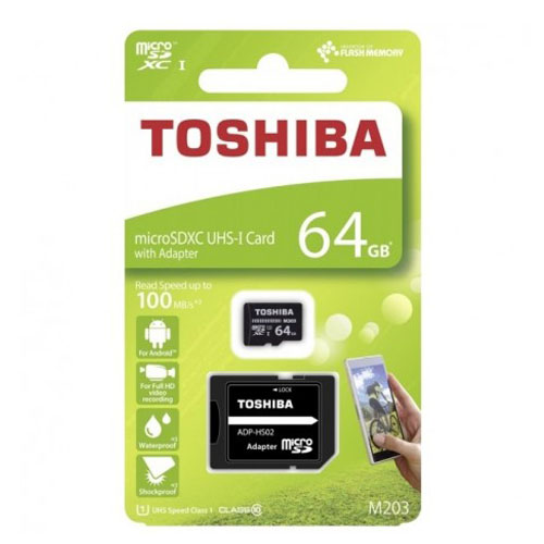 Tarjeta de memoria 64gb micro SD + asaptador Toshiba