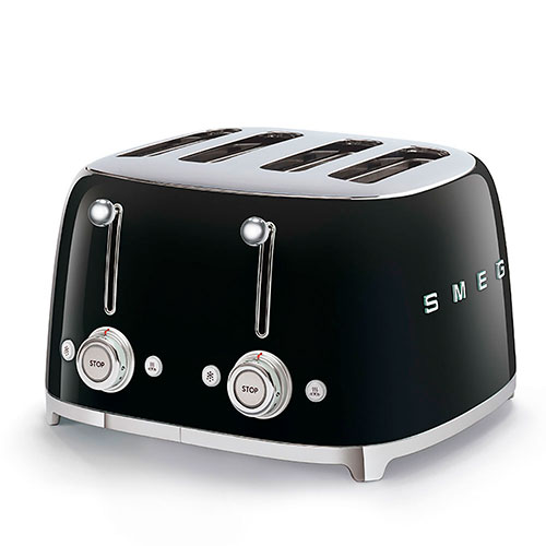 Tostador 4 Ranuras 2000W Smeg TSF03BLEU 4x4 50's Style Negro