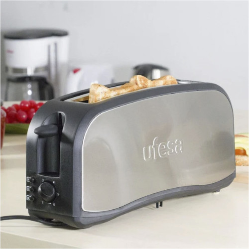 Tostador 1 Ranura 1000W Ufesa TT7965 Inox y Negra - foto 2