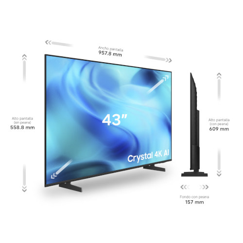Televisor LED 43" 4K Samsung TU43U8075HUXXC Smart TV Crystal Clase F - foto 2