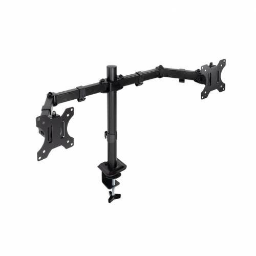TooQ Soporte de Mesa para 2 Pantallas 17"-32", Color Negro