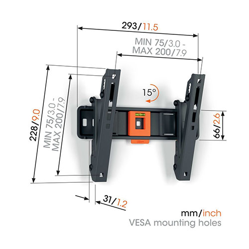 Soporte TV 19-43" Vogels TVM1213 Inclinable - foto 3
