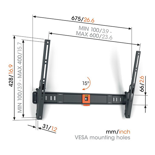 Soporte TV 40-77" Vogels TVM1613 Inclinable - foto 3