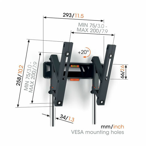 Soporte TV Max 43" 15Kg Vogels TVM3213 Tilt Small Wal - foto 2