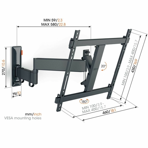 Soporte TV 2 Brazos 32"- 65" 25Kg Vogels TVM3443 - foto 2