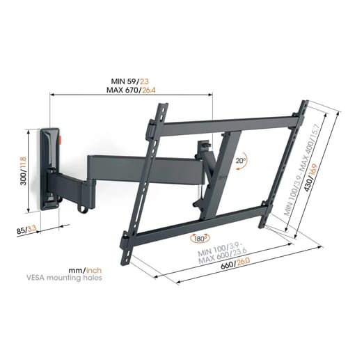 Soporte TV 2 Brazos 40"- 77" 35Kg Vogels TVM3643 - foto 2