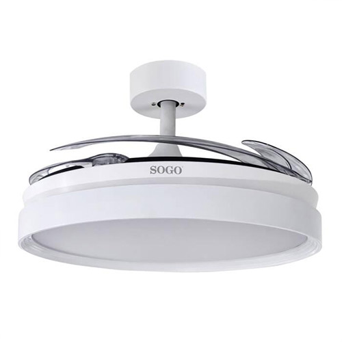 Ventilador Techo 105cm Sogo 3 Aspas Retráctiles Luz DC Mando Blanco - foto 2