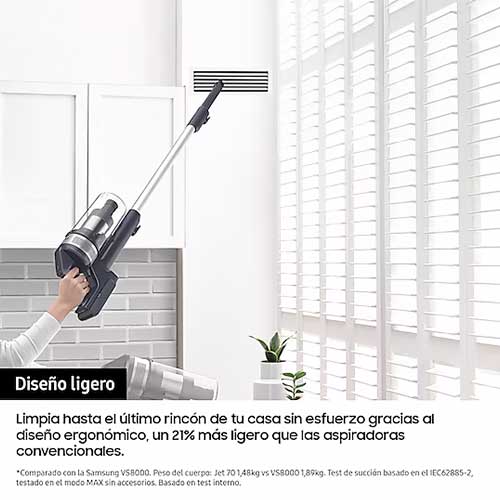 Aspirador Escoba 21.6V Samsung sin Cable Jet 60 Turbo VS15A6031R4ET Violeta - foto 3