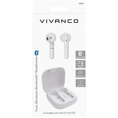 Auriculares Bóton Bluetooth 5.0 Sin Cable Vivanco 60603 Blanco - foto 2