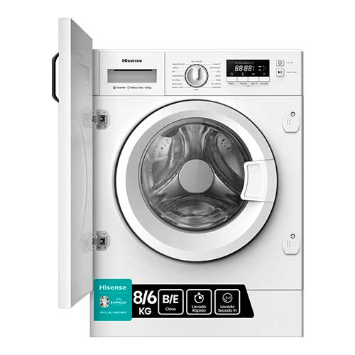 Lavasecadora 8/6KG 1400RPM Hisense WD3M841BWIES Integrable Blanco Clase E/B