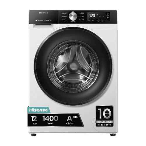 Lavadora 12KG 1400RPM Hisense WF3S1243BW3 Wifi Blanco Clase A-20%