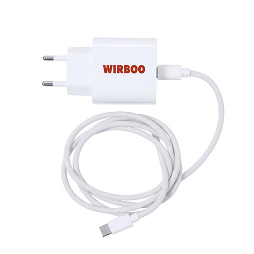 Cargador de casa + cable USB C-C Wirboo 65W blanco