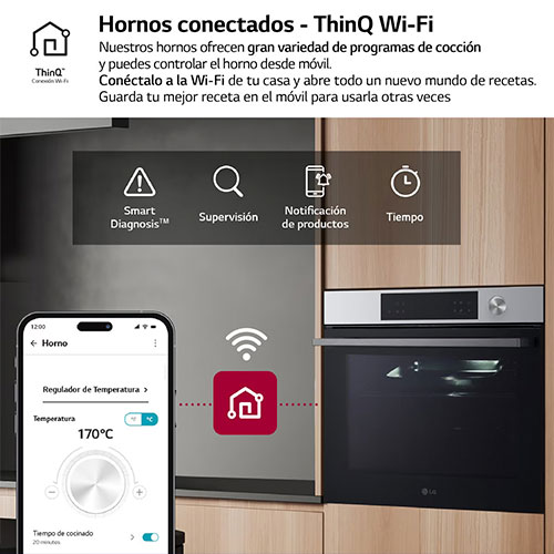 Horno Multifunción 60cm 76L LG WSED7613S Pirolítico Instaview Inox A+ - foto 2